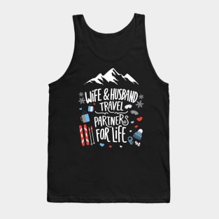 Wife & Husband Travel Partners For Life Honeymoon Ski Lovers Tank Top